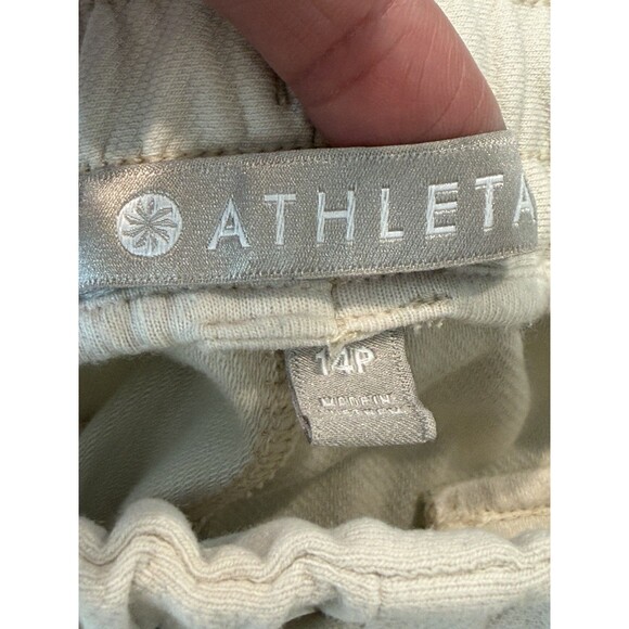 Athleta Farallon Jogger Pants Women’s Sz 14P Cream Zip Detail Drawstring Waist - Picture 6 of 15